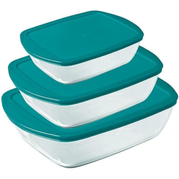 طقم علب زجاجية لتخزين الطعام